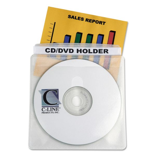 CLI61988 C-Line Deluxe Individual CD/DVD Holders, 50/BX