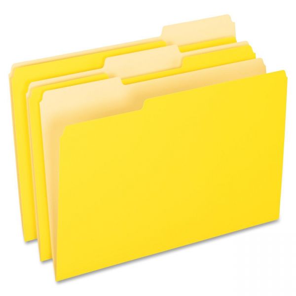 PFX15313YEL Pendaflex Colored File Folders, 1/3 Cut Top Tab, Legal, Yellow, Light Yellow, 100/Box