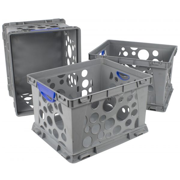 STX61791U03C Storex Storex Recycled Filing Crate with Comfort Handles (Case of 3)