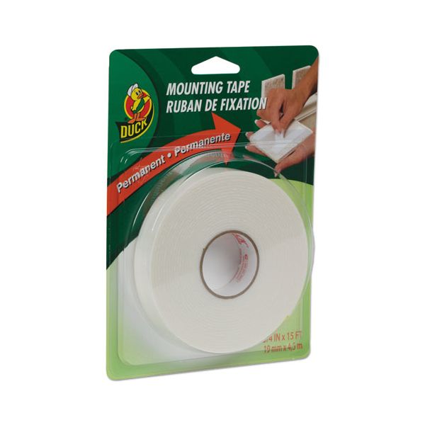 DUCHU156 Duck Permanent Foam Mounting Tape, 3/4" x 15ft, White