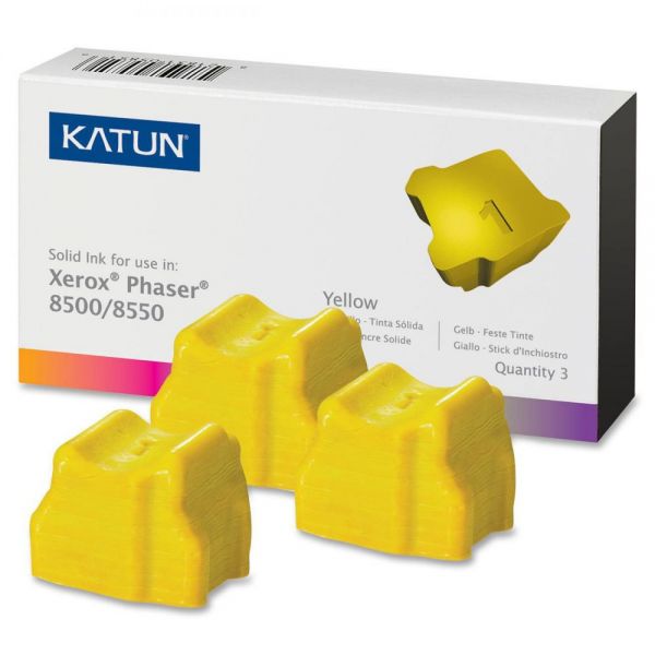 KAT37985 Katun KAT37985 Phaser 8500 Compatible, 108R00671 Solid Ink, 3000 Yld, 3/Box, Yellow