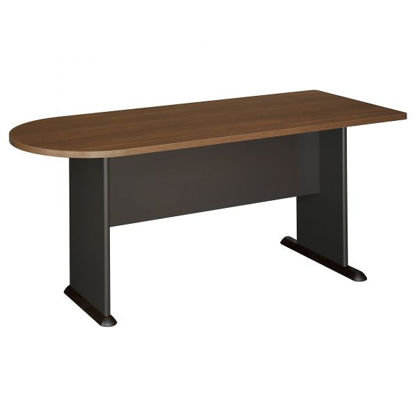 BSHWC25571 Bush Furniture Series A Peninsula, 71-1/4w x 26-1/8d x 29-1/8h, Sienna Walnut/Bronze