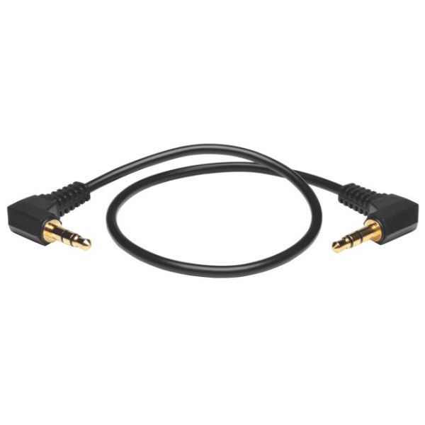 SYNX3938075 Tripp Lite 3.5mm Mini Stereo Audio Cable with two Right Angle plugs (M/M) 1-ft.