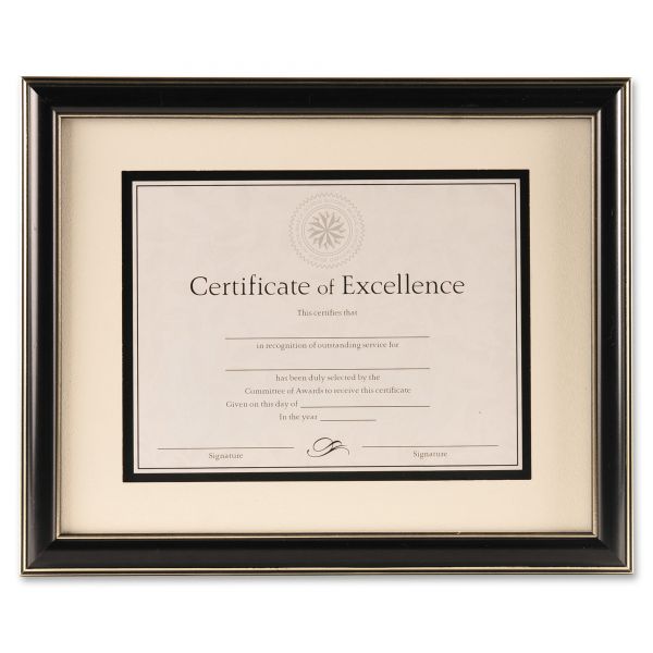 DAXN2704S1T DAX Document Frame, Black Plastic, 11 x 14, 8 1/2 x 11