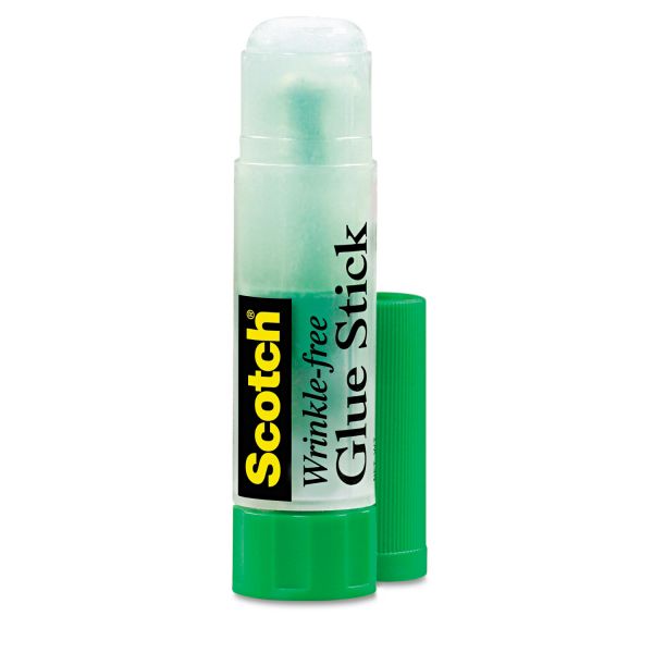 Scotch 3M Permanent Glue Sticks, Clear, Non-toxic, Acid-free, Each 0.28 oz,  6