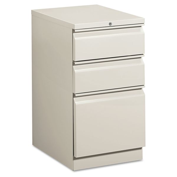 HON33720RQ HON Efficiencies Mobile Pedestal File w/One File/Two Box Drwrs, 19-7/8d, Lt Gray