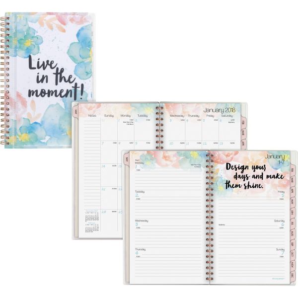 AAG187201 AT-A-GLANCE B-Positive Desk Weekly/Monthly Planner, Live In The Moment, 5 3/8 x 8 1/8, 2018