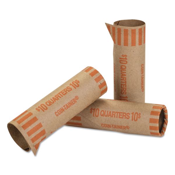 CTX20025 Coin-Tainer Preformed Tubular Coin Wrappers, Quarters, $10, 1000 Wrappers/Box