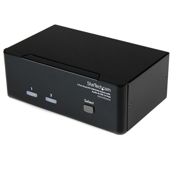 SYNX2560247 StarTech.com 2 Port Dual DVI USB KVM Switch with Audio & USB 2.0 Hub