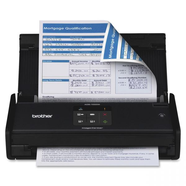 SYNX3629540 Brother ImageCenter ADS-1000W Compact - Color - Desktop Scanner with Duplex and Wireless Networking