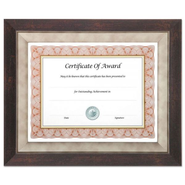 NUD15154 NuDell Executive Series Document and Photo Frame, 8 1/2 x 11, Mahogany/Pewter Frame
