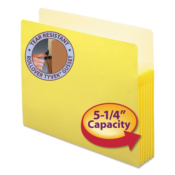 SMD73243 Smead 5 1/4" Exp Colored File Pocket, Straight Tab, Letter, Yellow