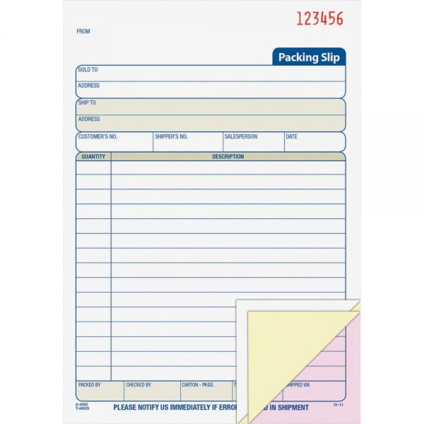 ABFT5082 Adams Packing Slip Book