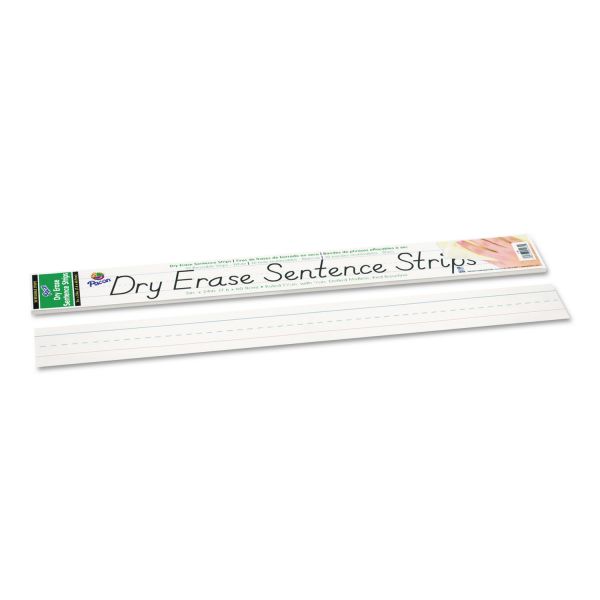 PAC5185 Pacon Dry Erase Sentence Strips, 24 x 3, White, 30/Pack