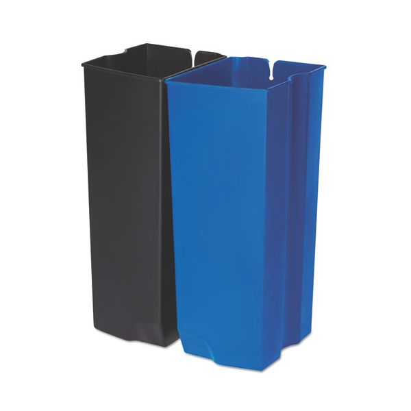 RCP1902010 Rubbermaid Commercial Step-On Rigid Dual Liner For Stainless Front Step, Plastic, 24 gal, Black/Blue