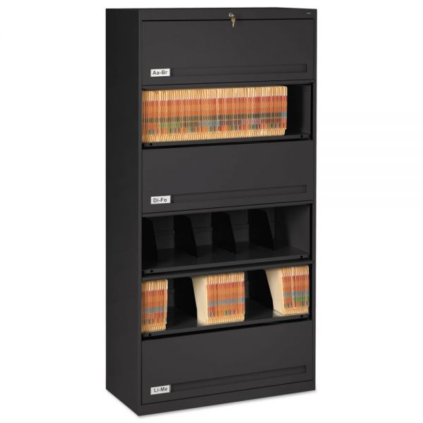 TNNFS361LBL Tennsco Closed Fixed Shelf Lateral File, 36w x 16 1/2d x 75 1/4, Black