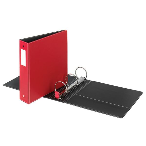 CRD18848 Cardinal Premier Easy Open Locking 3-Ring Binder, 3" Capacity, Round Ring, Red
