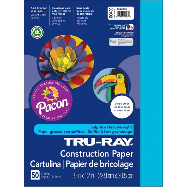 PAC103400 Tru-Ray Heavyweight Sulphite Blue Construction Paper