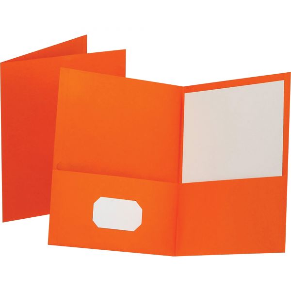 OXF57510 Oxford Twin-Pocket Folder, 100-Sheet Capacity, Orange, 25/Box
