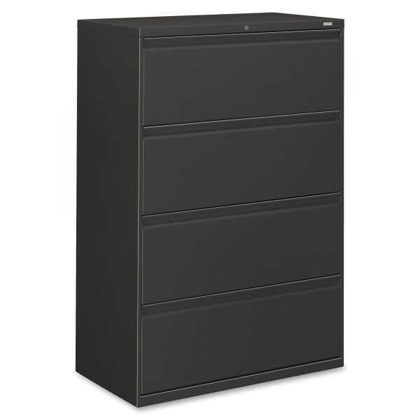 HON884LS HON Brigade 800 Series 4-Drawer Lateral File Cabinet, Letter/Legal/A4, 36" Wide, Charcoal