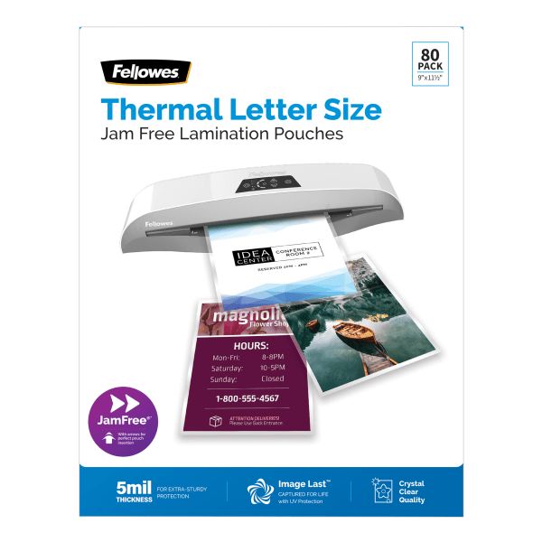 Fellowes ImageLast Premium UV Thermal Laminating Pouches, Letter Size