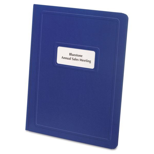OXF58602 Oxford Report Cover, Title Window, 3 Fasteners, Letter, Royal Blue, 25/Box