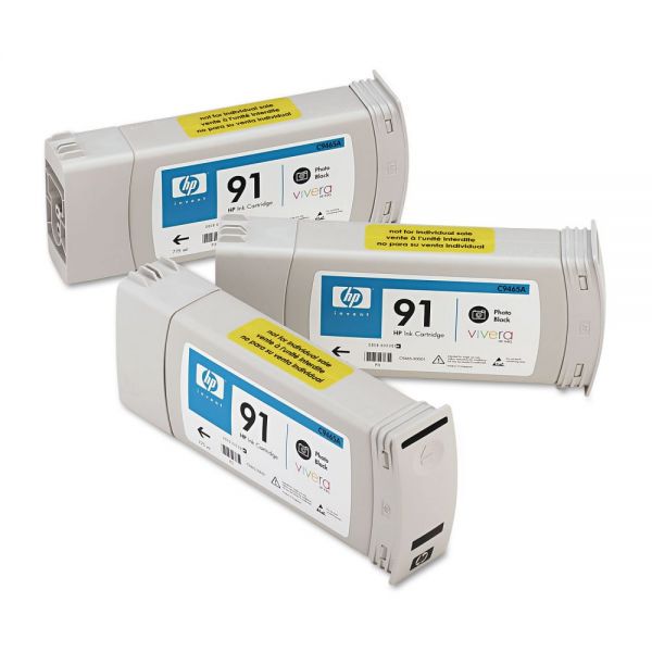HEWC9481A HP 91, (C9481A) 3-pack Photo Black Original Ink Cartridges