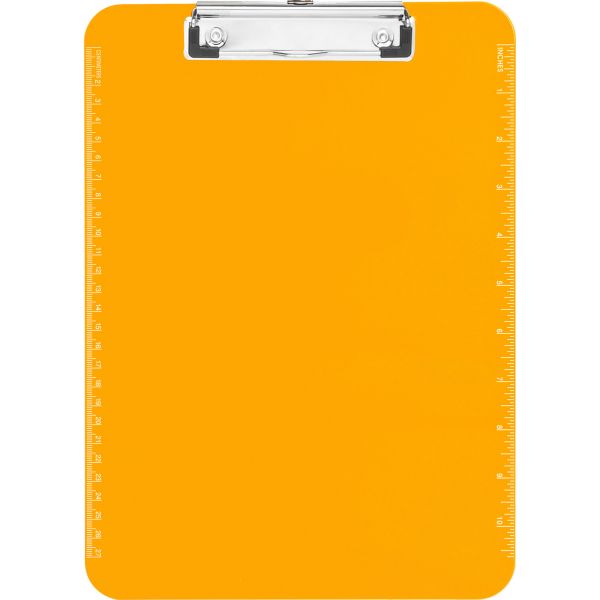 SPR01866 Sparco Plastic Translucent Neon Orange Clipboard