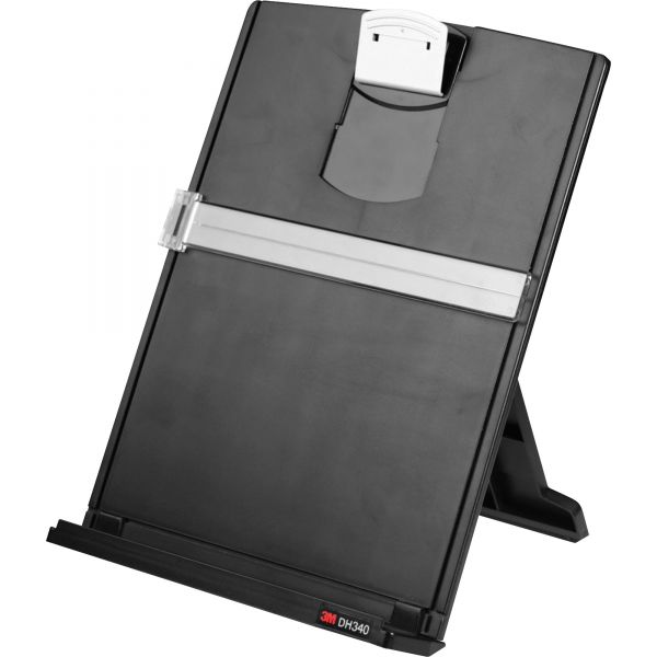 MMMDH340MB 3M Fold-Flat Freestanding Desktop Copyholder, Plastic, 150 Sheet Capacity, Black