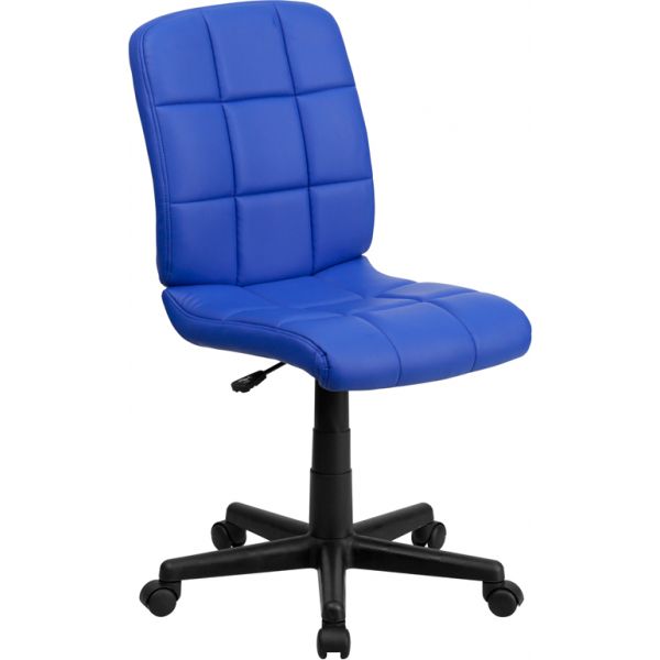 FHFGO16911BLUEGG Flash Furniture Mid-Back Quilted Vinyl Task Chair