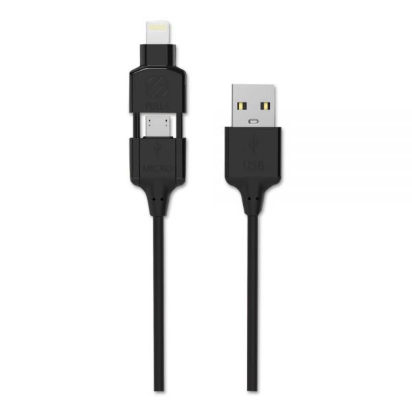 SOSI3M Scosche smartSTRIKE Charge/Sync Cable for Lightning Micro USB Devices, 3 ft