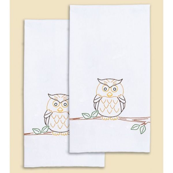 NOTM358804 Jack Dempsey Stamped White Decorative Hand Towels