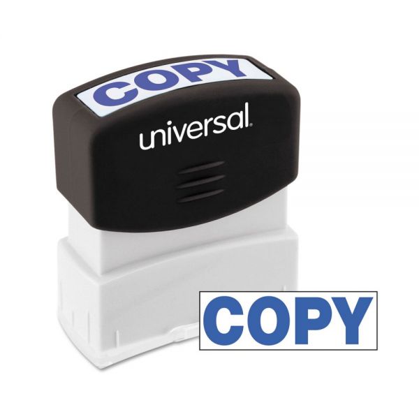 UNV10047 Universal Message Stamp, COPY, Pre-Inked One-Color, Blue