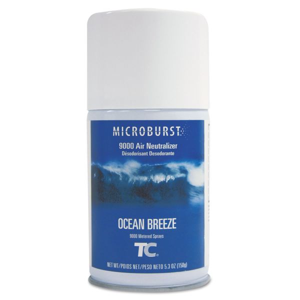 RCP4012471 Rubbermaid Commercial Microburst 9000 Air Freshener Refill, Ocean Breeze, 5.3oz, Aerosol, 4/Carton