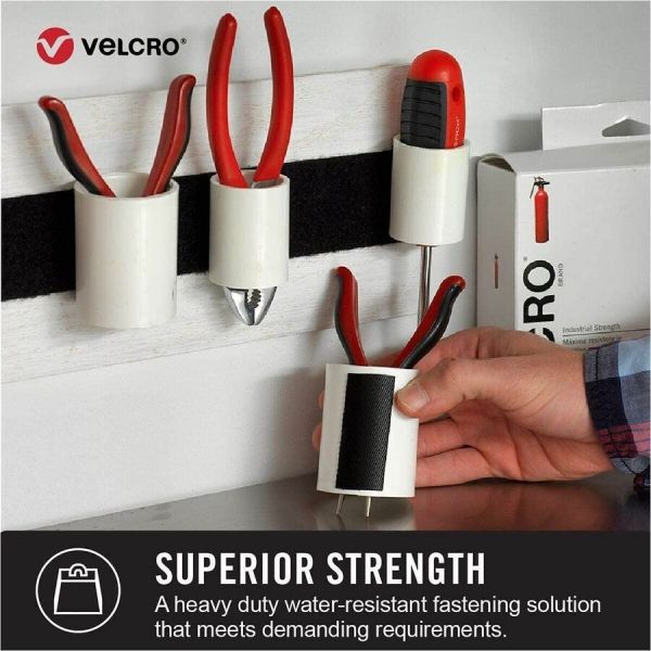 VELCRO® Brand Industrial Strength Hook Sheet - 12" Wide X 12' Long, Adhesive Backed