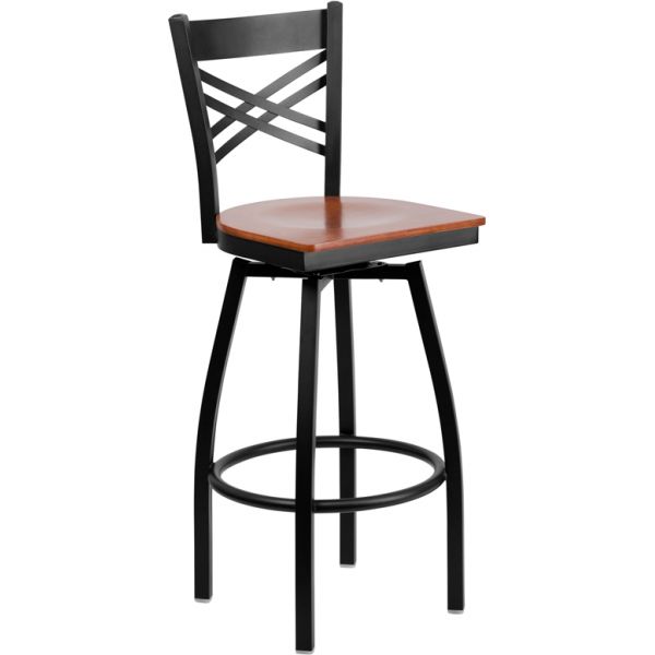 FHFXU6F8BXSWVLCHYWGG Flash Furniture HERCULES Series ''X'' Back Swivel Barstool
