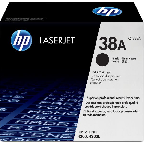 HEWQ1338A HP 38A, (Q1338A) Black Original LaserJet Toner Cartridge