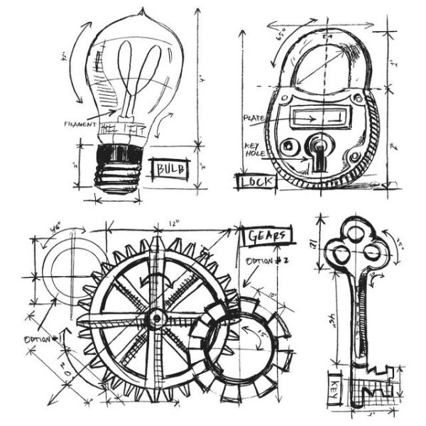 NOTM036458 Tim Holtz Cling Rubber Stamp Set 7"X8.5"