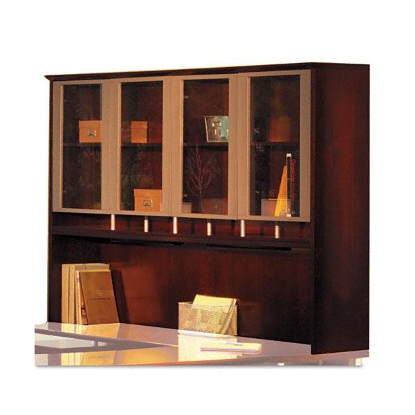 MLNNHTC63CRY Tiffany Industries Napoli Veneer Hutch with Glass Doors, 63w x 15d x 50-1/2h, Cherry