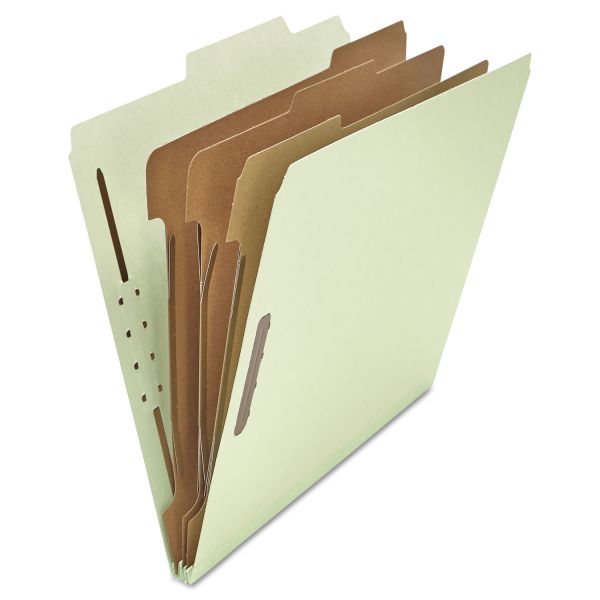 UNV10293 Universal Pressboard Classification Folder, Letter, Eight-Section, Gray-Green, 10/Box