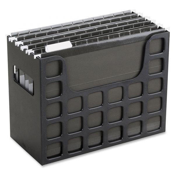 PFX23013 Pendaflex Desktop File w/Hanging Folders, Letter, Plastic, 12 1/4 x 6 x 9 1/2, Black