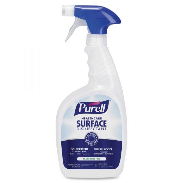GOJ334012 PURELL Healthcare Surface Disinfectant, Fragrance Free, 32 oz Spray Bottle, 12/Carton