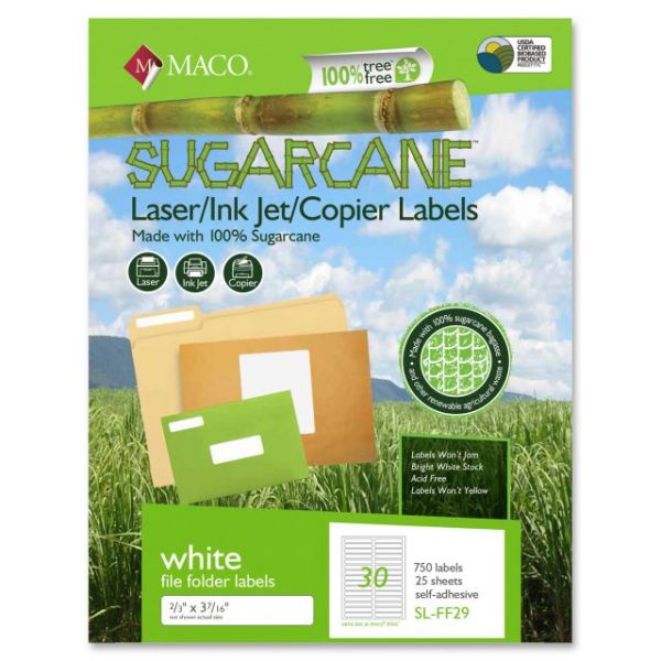 MACMSLFF29 MACO Laser / Ink Jet File / Copier Sugarcane File Folder Labels