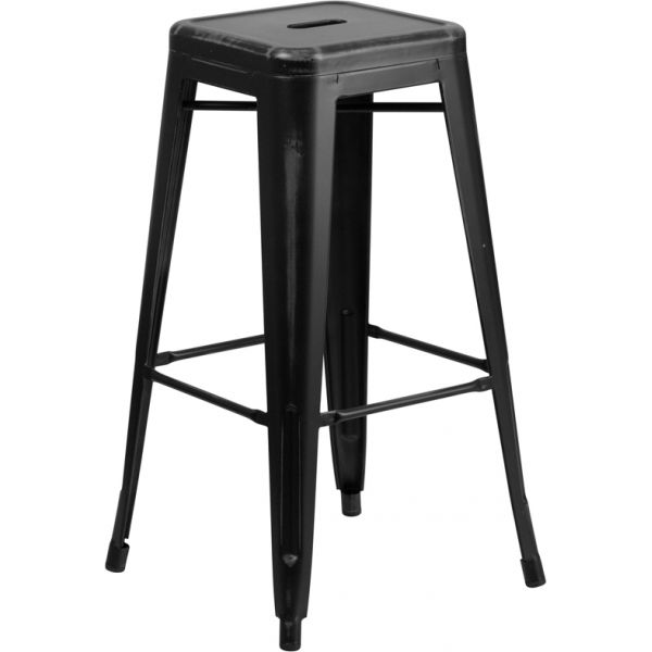 FHFETBT350330BKGG Flash Furniture 30'' High Backless Indoor-Outdoor Barstool