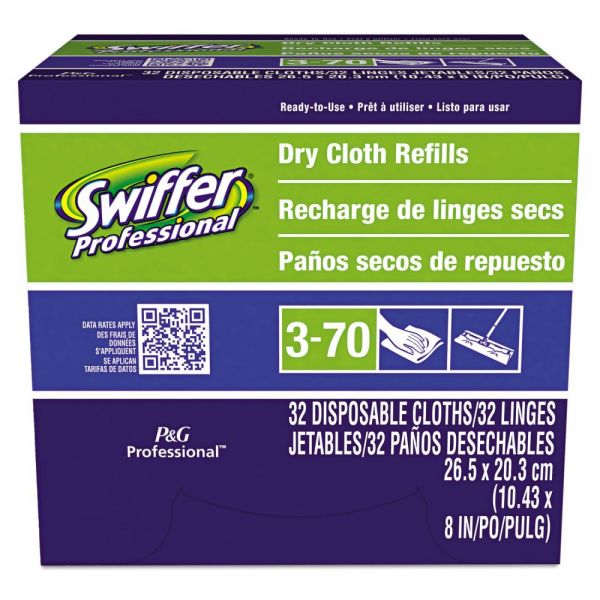 PGC33407CT Swiffer Dry Refill System, Cloth, White, 32/Box, 6 Boxes/Carton