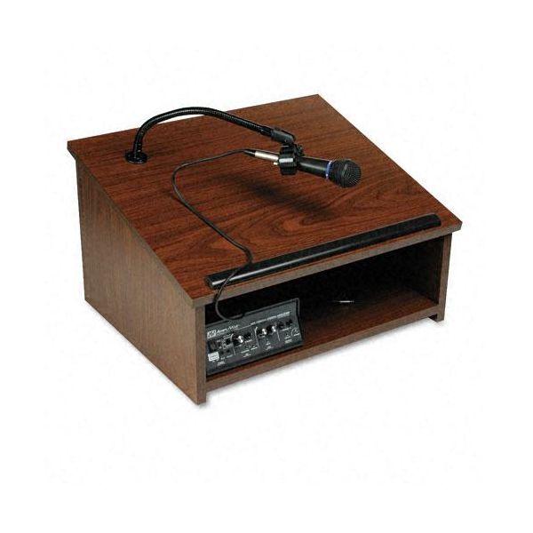 APLSW250WT30 AmpliVox Wireless/Cordless Sound System Lectern, Tabletop, 24 x 20 x 14, Walnut