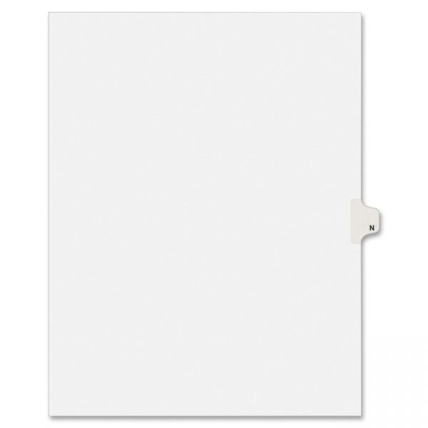 AVE01414 Avery-Style Legal Exhibit Side Tab Dividers, 1-Tab, Title N, Ltr, White, 25/PK