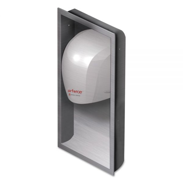 WRLKJR973K1 WORLD DRYER Airforce Hand Dryer Recess Kit, 15 x 4 x 25, Stainless Steel