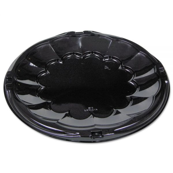 PCT9812K Pactiv Round SmartLock CaterWare Trays, 1-Comp, Black, 12dia, 50/Carton