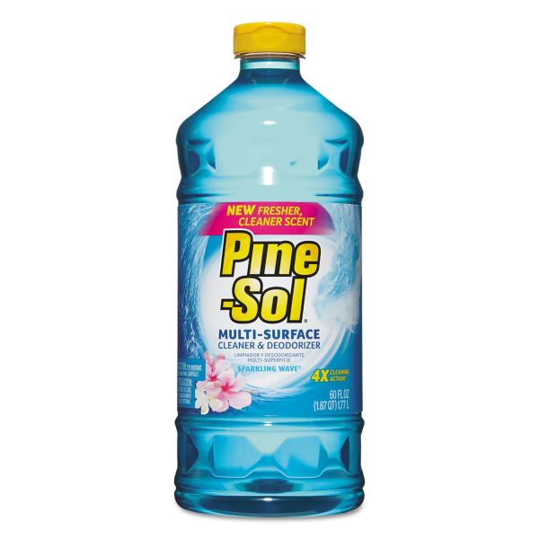 CLO40238 Pine-Sol Multi-Surface Cleaner, Sparkling Wave, 60 oz, 6 Bottles/Carton